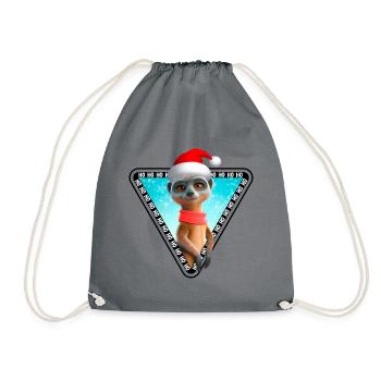 Meerkat X-Mas Meerkat Christmas - Drawstring Bag - grey - Front