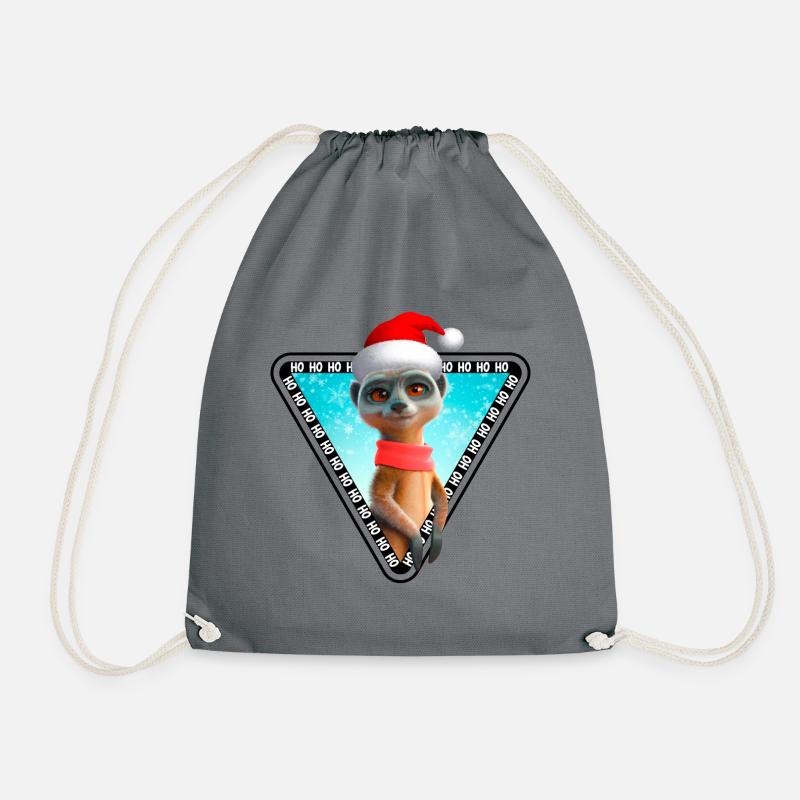 Erdmännchen X-Mas Meerkat Weihnachten - Turnbeutel - Grau