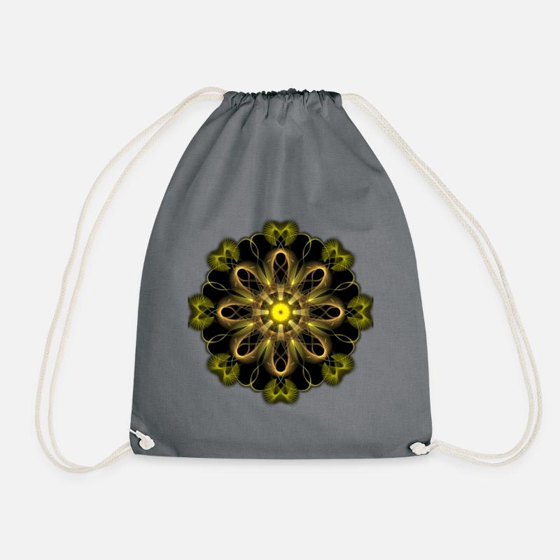 sun Mandala - Drawstring Bag - grey