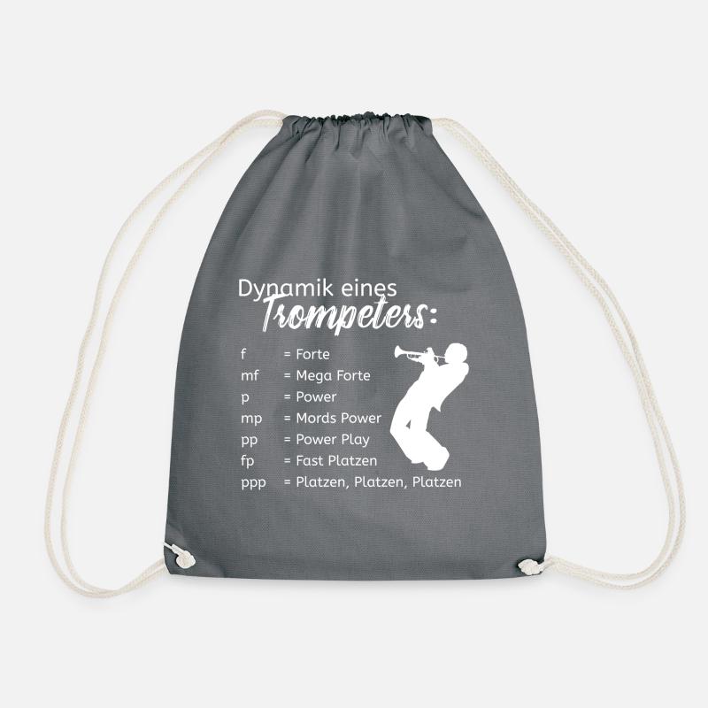 Dynamik eines Trompeters - Trompetenliebe Musiker - Turnbeutel - Grau