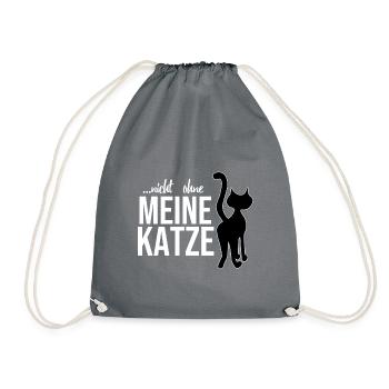 Cat Shirt - Cat - Gift - Drawstring Bag - grey - Front