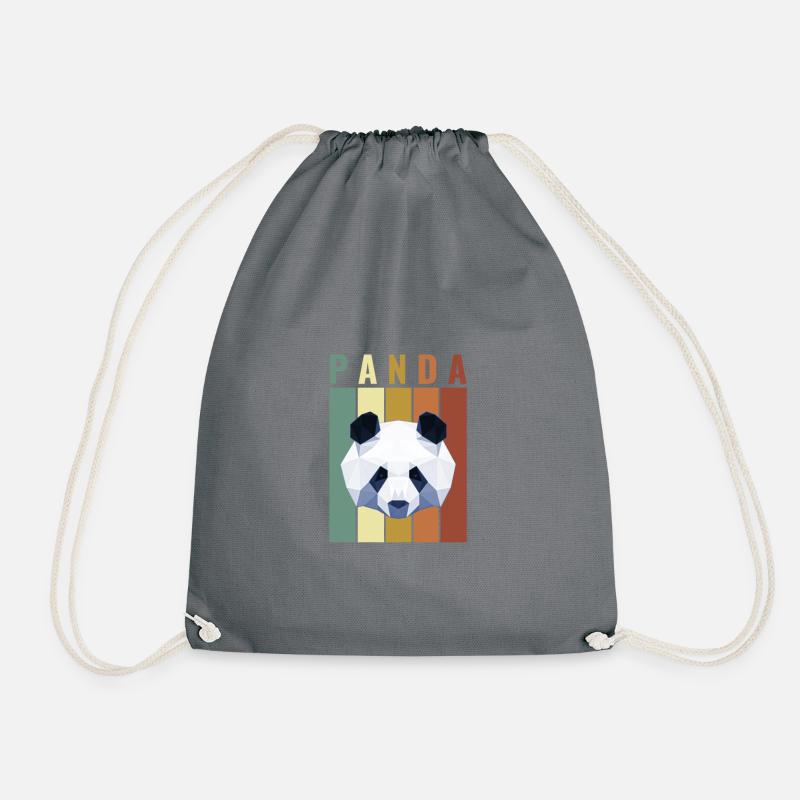Panda hipster - Drawstring Bag - grey