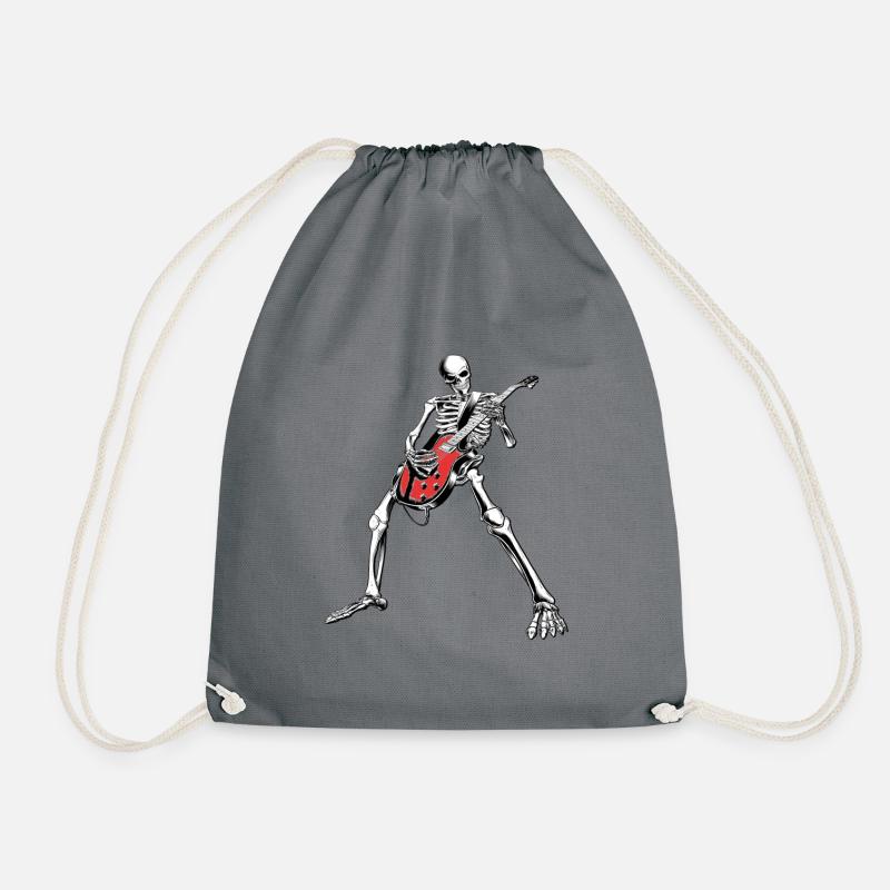 Skelleton Guitar - Drawstring Bag - grey