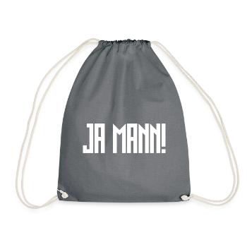 Ja Mann Spruch Cool Geschenk Idee - Turnbeutel - Grau - Vorne