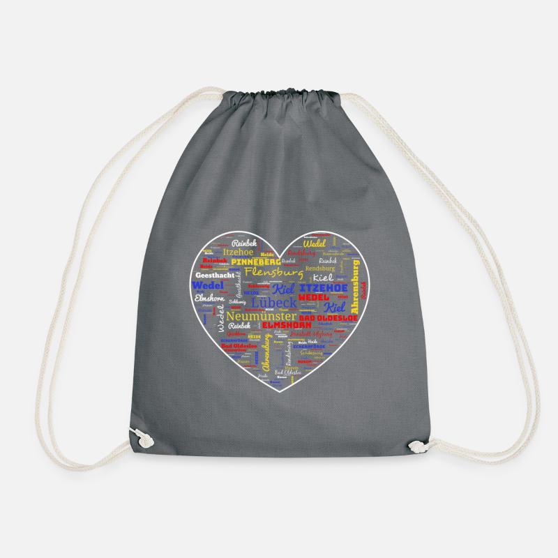 Schleswig Holstein Cities Gift - Drawstring Bag - grey