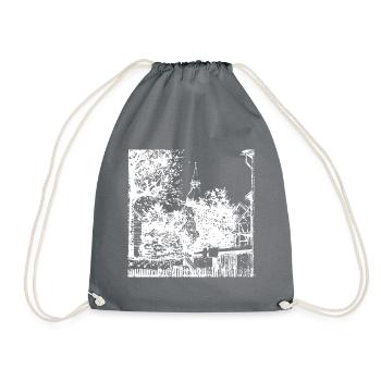 My home - backyard view - rural idyll - Drawstring Bag - grey - Front