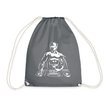 dj - Drawstring Bag - grey - Front
