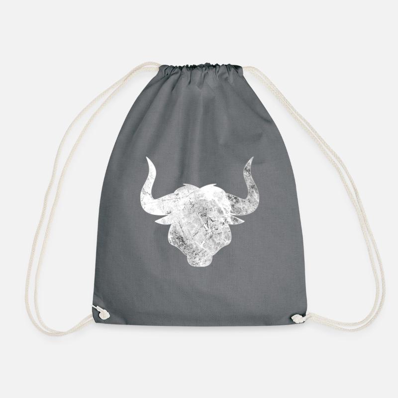 Stier - Turnbeutel - Grau