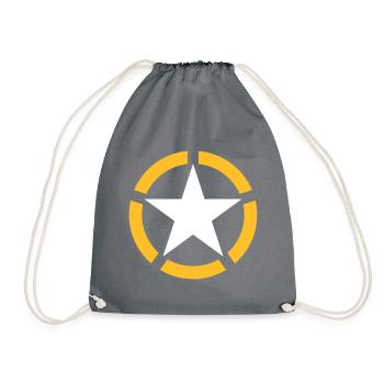 AVM STAR WHITE YELLOW 5 CUT v002 - Drawstring Bag - grey - Front