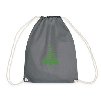 Weihnachtbaum gruen Tannenbaum - Turnbeutel - Grau - Vorne