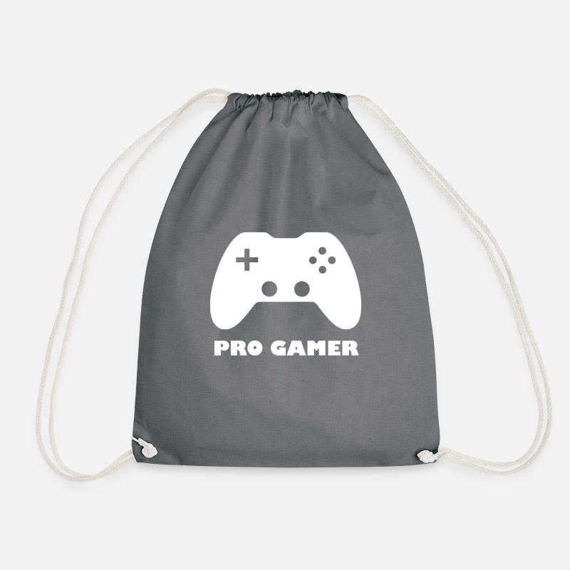 Progamer white - Drawstring Bag - grey
