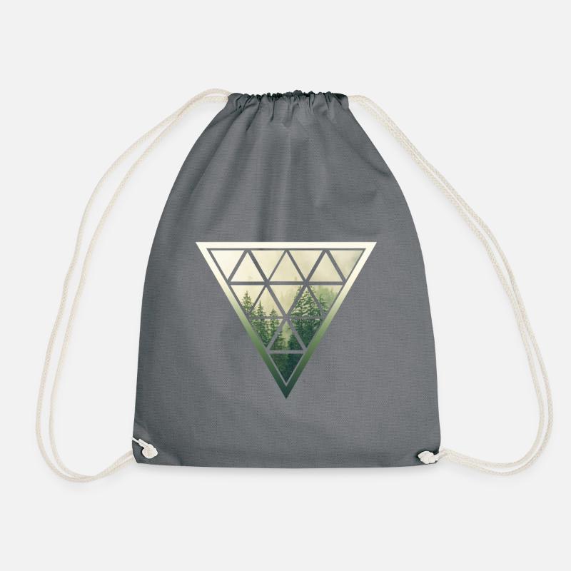 Triangle forest - Drawstring Bag - grey