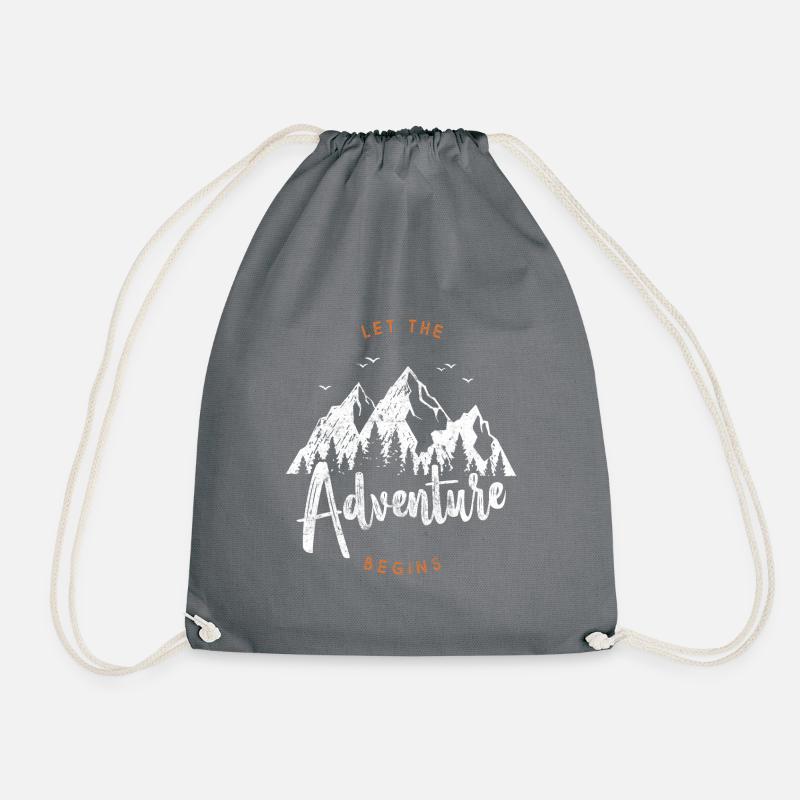 berge mountains spruch outdoor - Turnbeutel - Grau