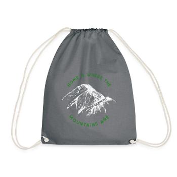 berge mountains spruch outdoor - Turnbeutel - Grau - Vorne