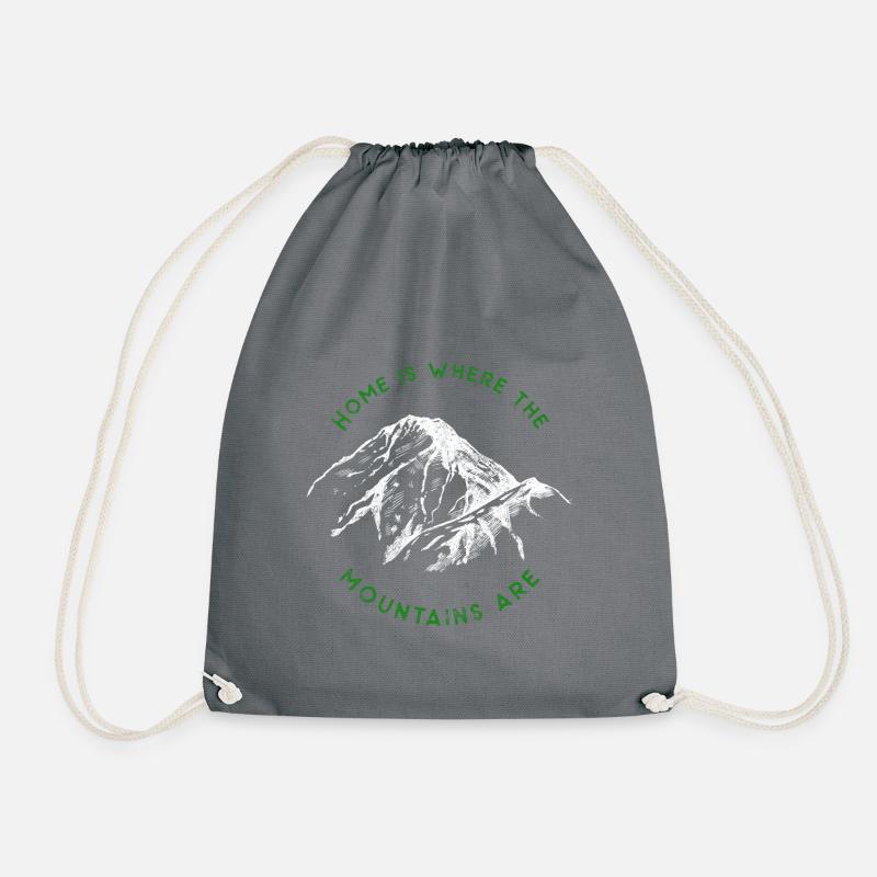 berge mountains spruch outdoor - Turnbeutel - Grau