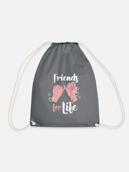Freundschaft für immer freunde - Turnbeutel - Grau