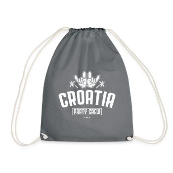 Croatie, équipage, parti, paumes - Sac de sport léger - gris - Devant