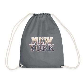 New York - Drawstring Bag - grey - Front