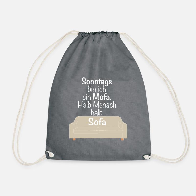 Sonntags bin ich ein Mofa halb Mensch halb Sofa - Turnbeutel - Grau