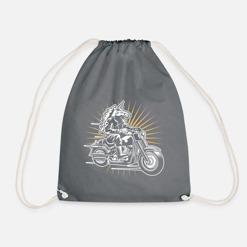 einhorn motorrad - Turnbeutel - Grau