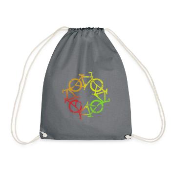 Fahrrad Neon rot - Turnbeutel - Grau - Vorne