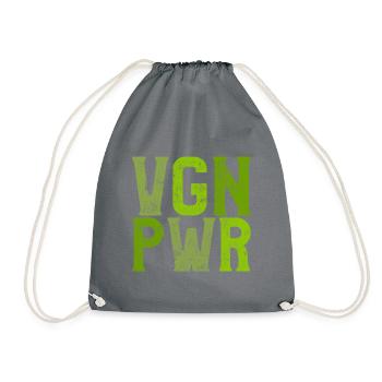 Vegan force saying - Drawstring Bag - grey - Front