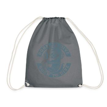 born to dive - Drawstring Bag - grey - Front