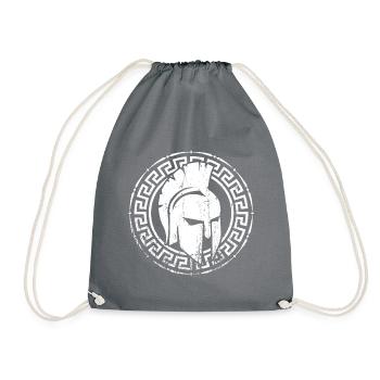 spartaner helm krieger sparta - Turnbeutel - Grau - Vorne