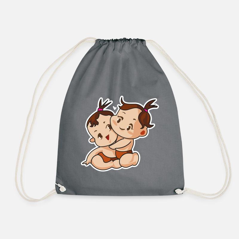 bébé comique jumeaux - Sac de sport léger - gris