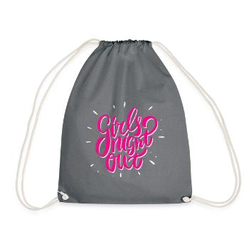 Girls night team crew saying - Drawstring Bag - grey - Front