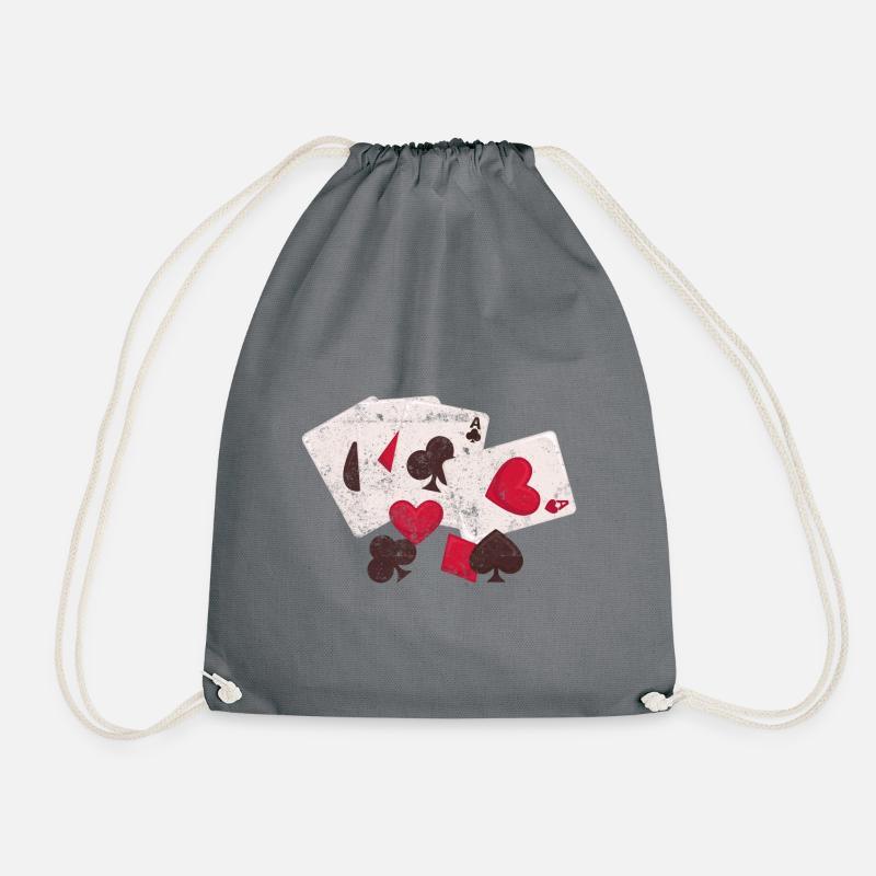 Poker Symbol As Pik - Turnbeutel - Grau