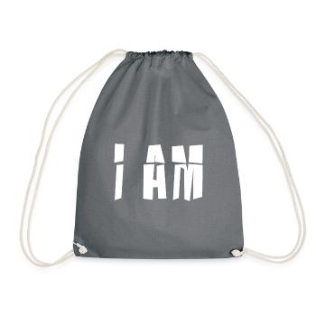 I AM Geschenk Witzige Geschenkidee - Turnbeutel - Grau - Vorne