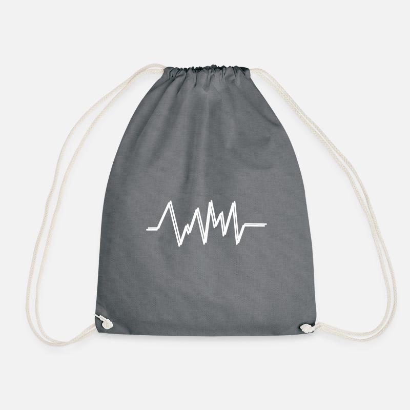 Heart Frequency - Drawstring Bag - grey