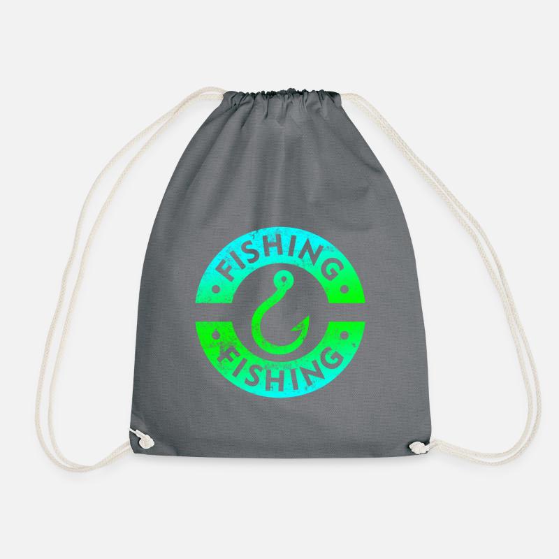 Fishing fishing - Drawstring Bag - grey