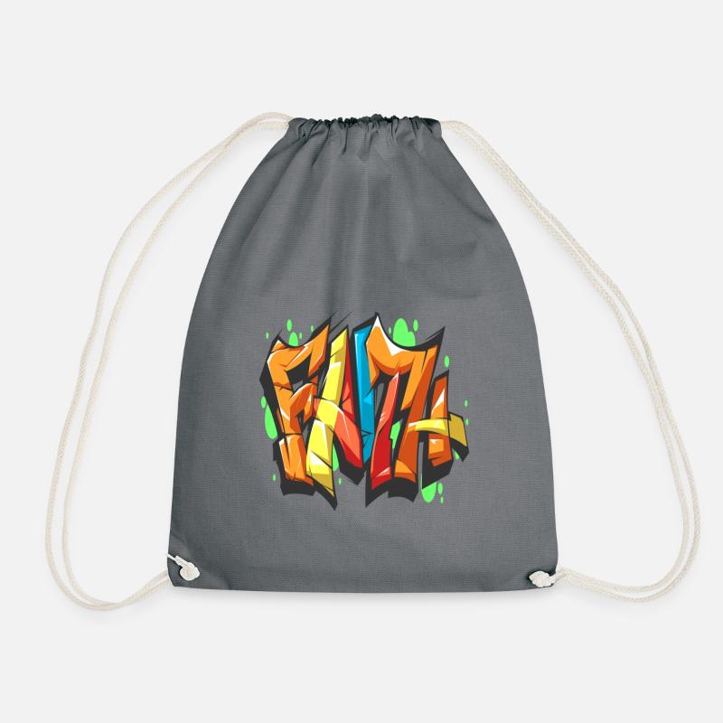 graffiti - Drawstring Bag - grey