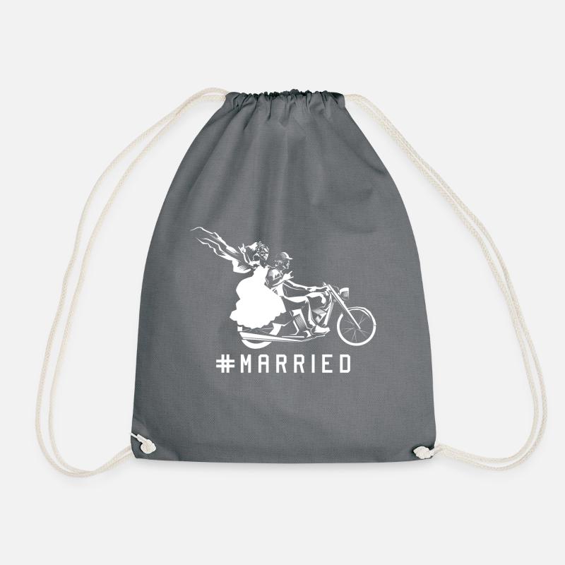 motorrad hochzeit paar - Turnbeutel - Grau