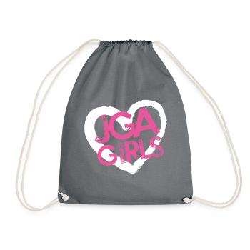 jga girls heart - Drawstring Bag - grey - Front