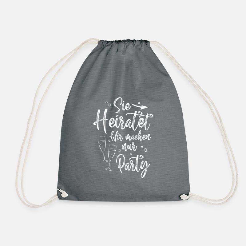 Sie heiratet wir machen party - Turnbeutel - Grau