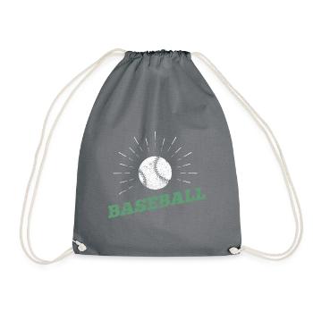 Baseball Sport Logo - Drawstring Bag - grey - Front