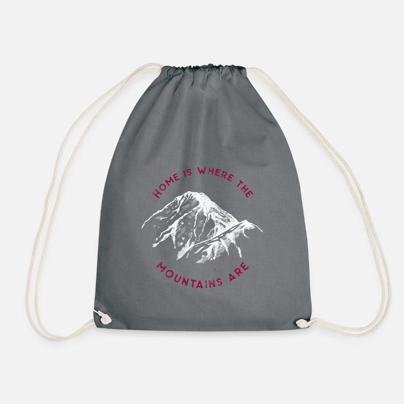Mountains saying mountains - Drawstring Bag - grey