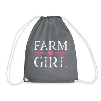 farm girl heart - Drawstring Bag - grey - Front