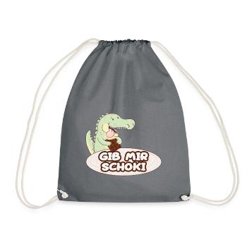 Chocolate Give me chocolate - Drawstring Bag - grey - Front