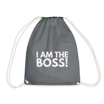 Je suis le patron Funny Sayings Mom Dad Gift - Sac de sport léger - gris - Devant