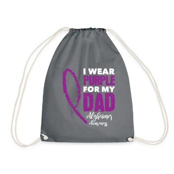 Alzheimer's Purple - Drawstring Bag - grey - Front