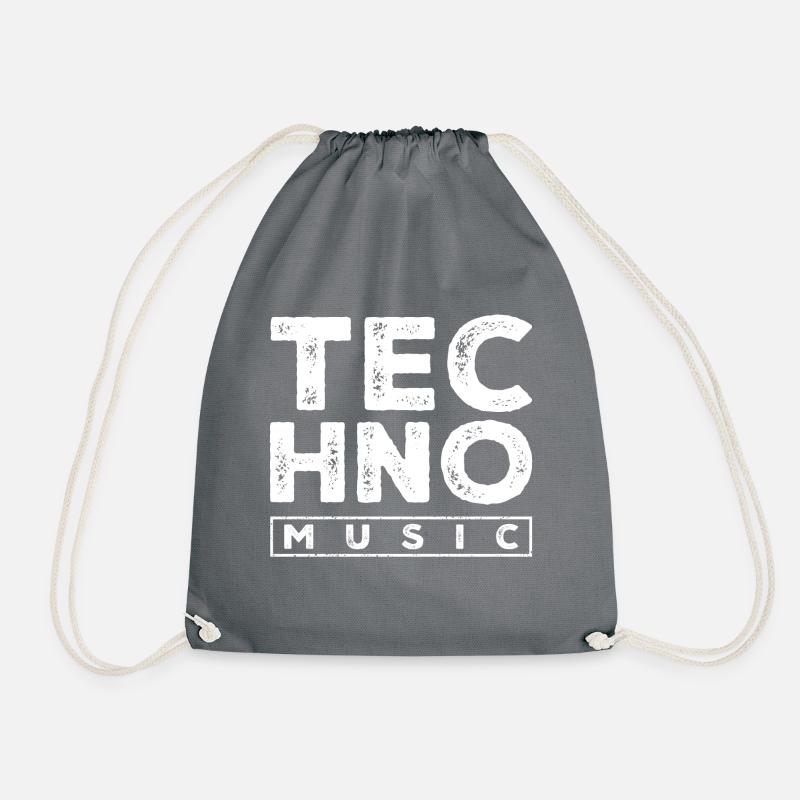 techno music - Turnbeutel - Grau