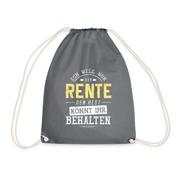 Rente Lustiger Spruch - Turnbeutel - Grau - Vorne