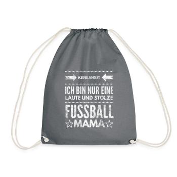 Mama Fußball Fussball Soccer Geschenk Mutter Ball - Turnbeutel - Grau - Vorne
