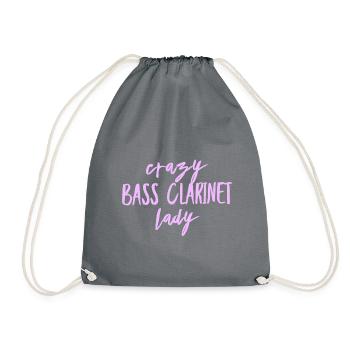 Bassklarinette Klarinette Musiker Jazz Geschenk 11 - Turnbeutel - Grau - Vorne