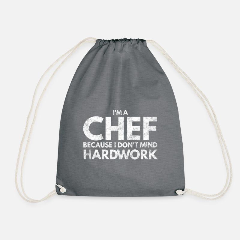 Cook cook cooking restaurant kitchen gift 5 - Drawstring Bag - grey