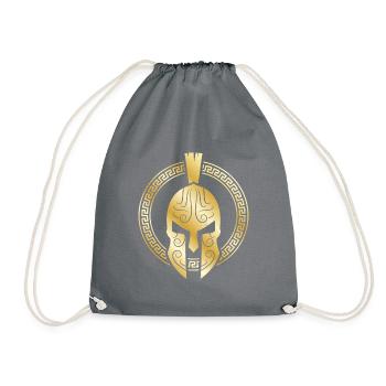 casque spartiate mythologie or - Sac de sport léger - gris - Devant